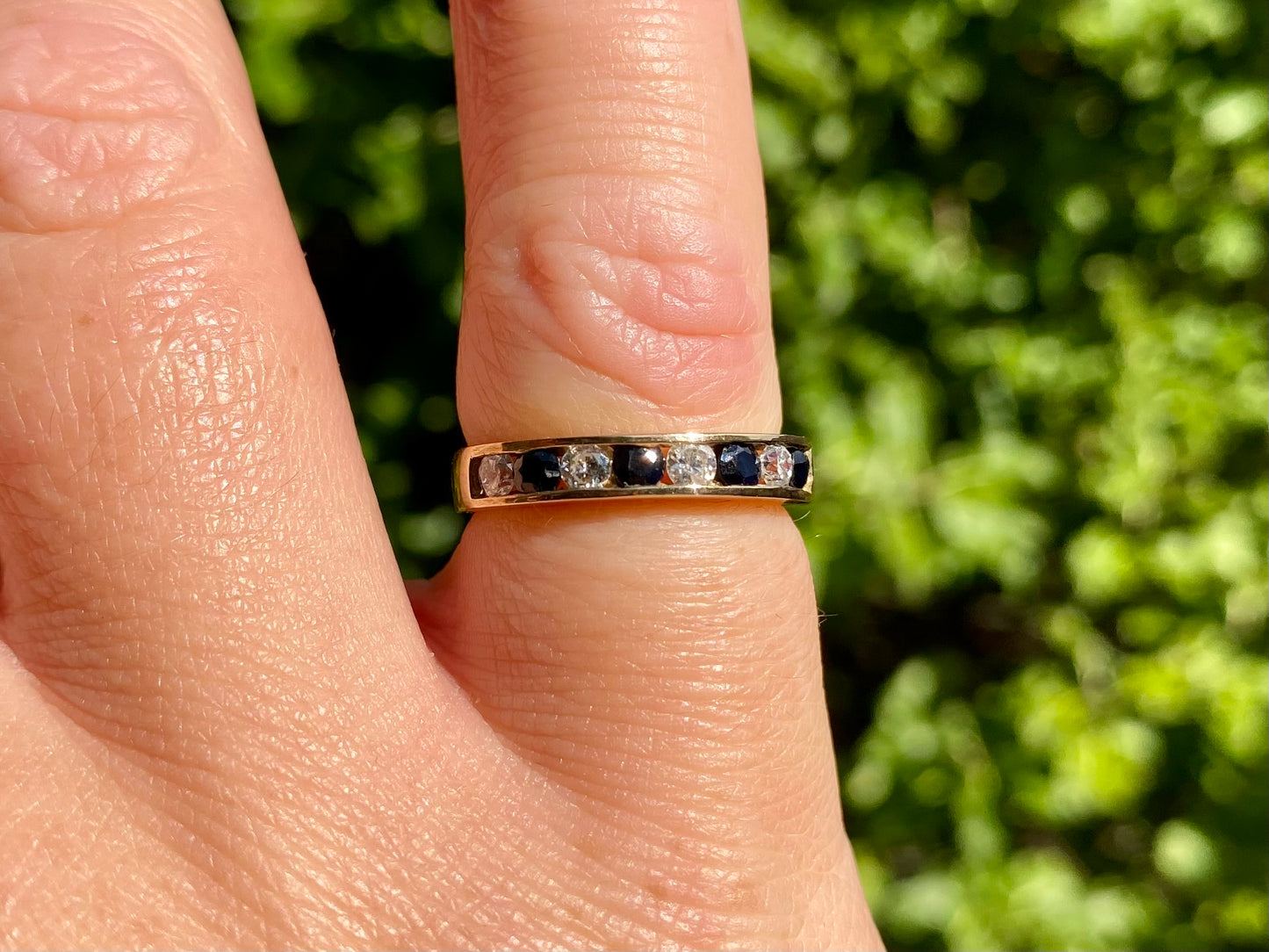 Vintage 9ct Gold Sapphire & Diamond Ring
