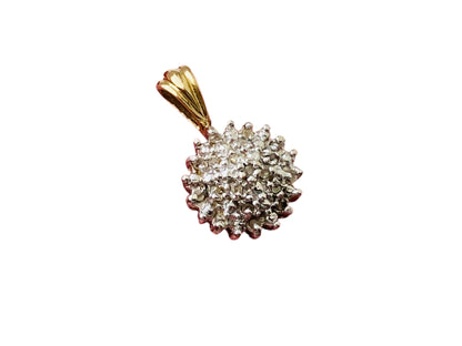 9ct Gold Diamond Cluster Pendant