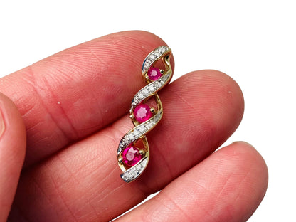 9ct Gold Ruby & Diamond Pendant