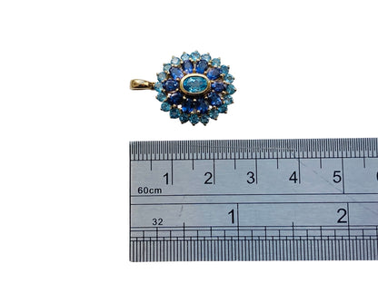 9ct Gold Topaz & Tanzanite Pendant