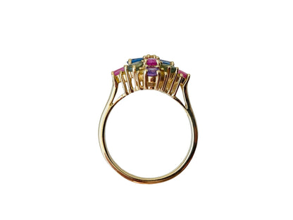 9ct Gold Multi-Coloured Sapphire Ring