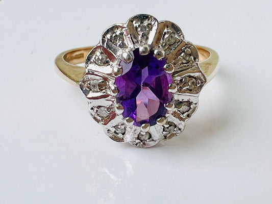 Vintage 9ct Gold Amethyst Ring