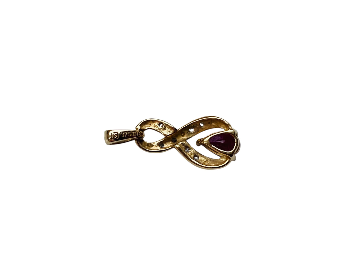 9ct Gold Ruby & Diamond Pendant