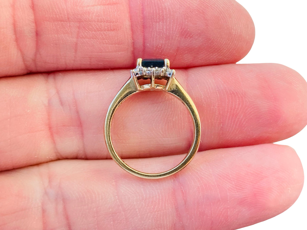 Vintage 9ct Gold Sapphire & Diamond Ring