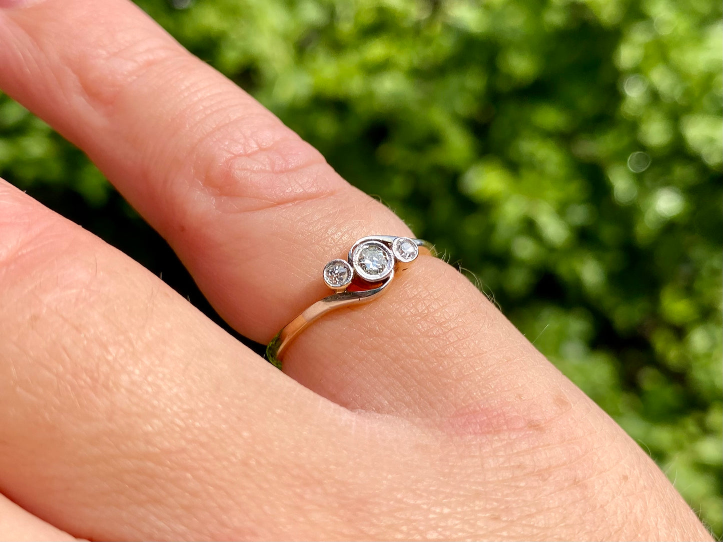 Vintage 18ct Gold Diamond Three-Stone Ring