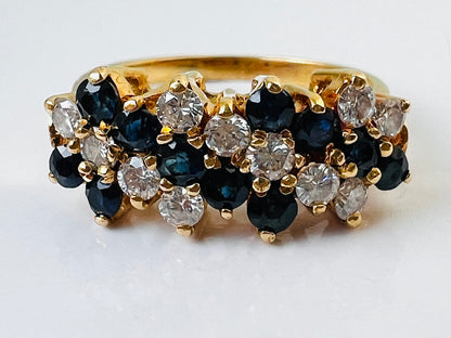 Vintage 18ct Gold Sapphire & Diamond Ring