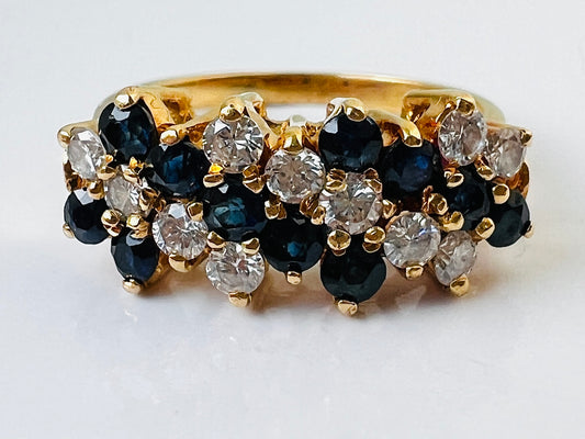 Vintage 18ct Gold Sapphire & Diamond Ring