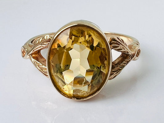 Vintage 9ct Gold Citrine Ring