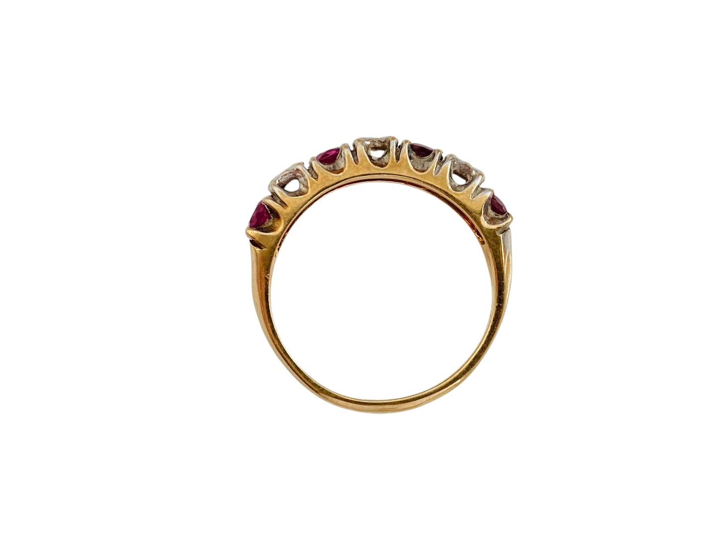 Vintage 9ct Gold Ruby & Diamond Ring