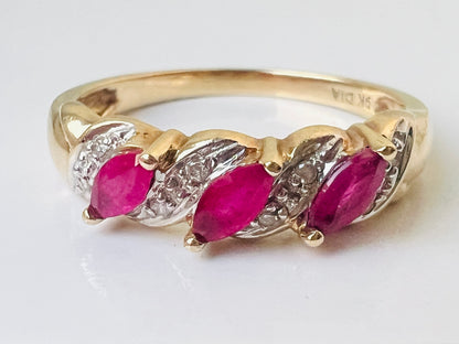 9ct Gold Ruby & Diamond Ring