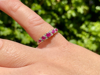 9ct Gold Ruby & Diamond Ring