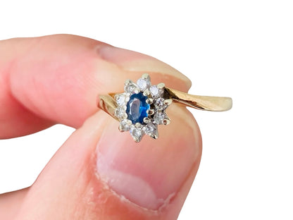 9ct Gold Sapphire & Diamond Ring