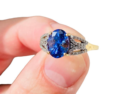 18ct Gold Tanzanite & Diamond Ring