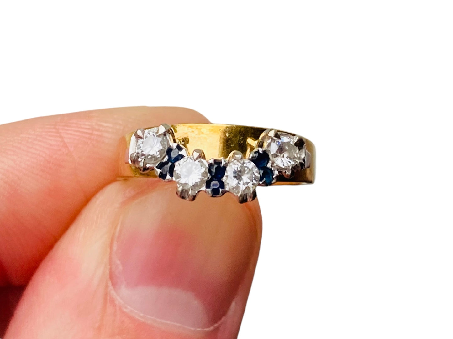 Vintage 18ct Gold Sapphire & Diamond Ring