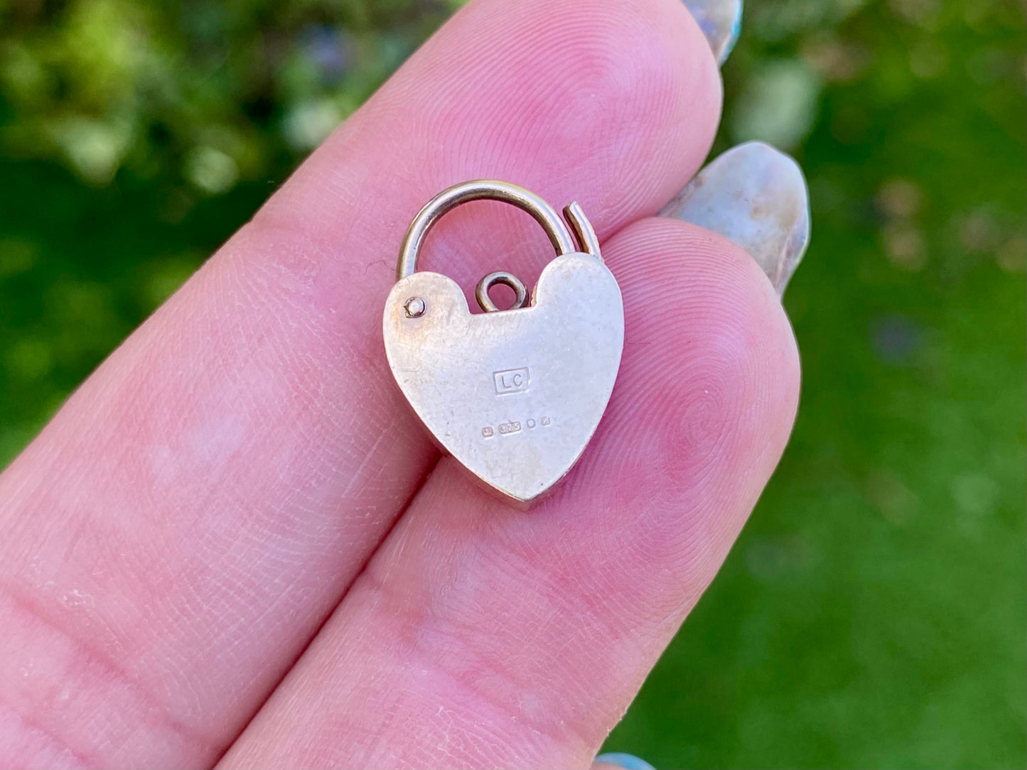 Vintage 9ct Gold Heart Padlock Clasp