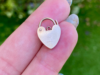 Vintage 9ct Gold Heart Padlock Clasp
