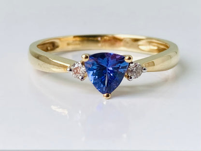 9ct Gold Tanzanite & Diamond Ring