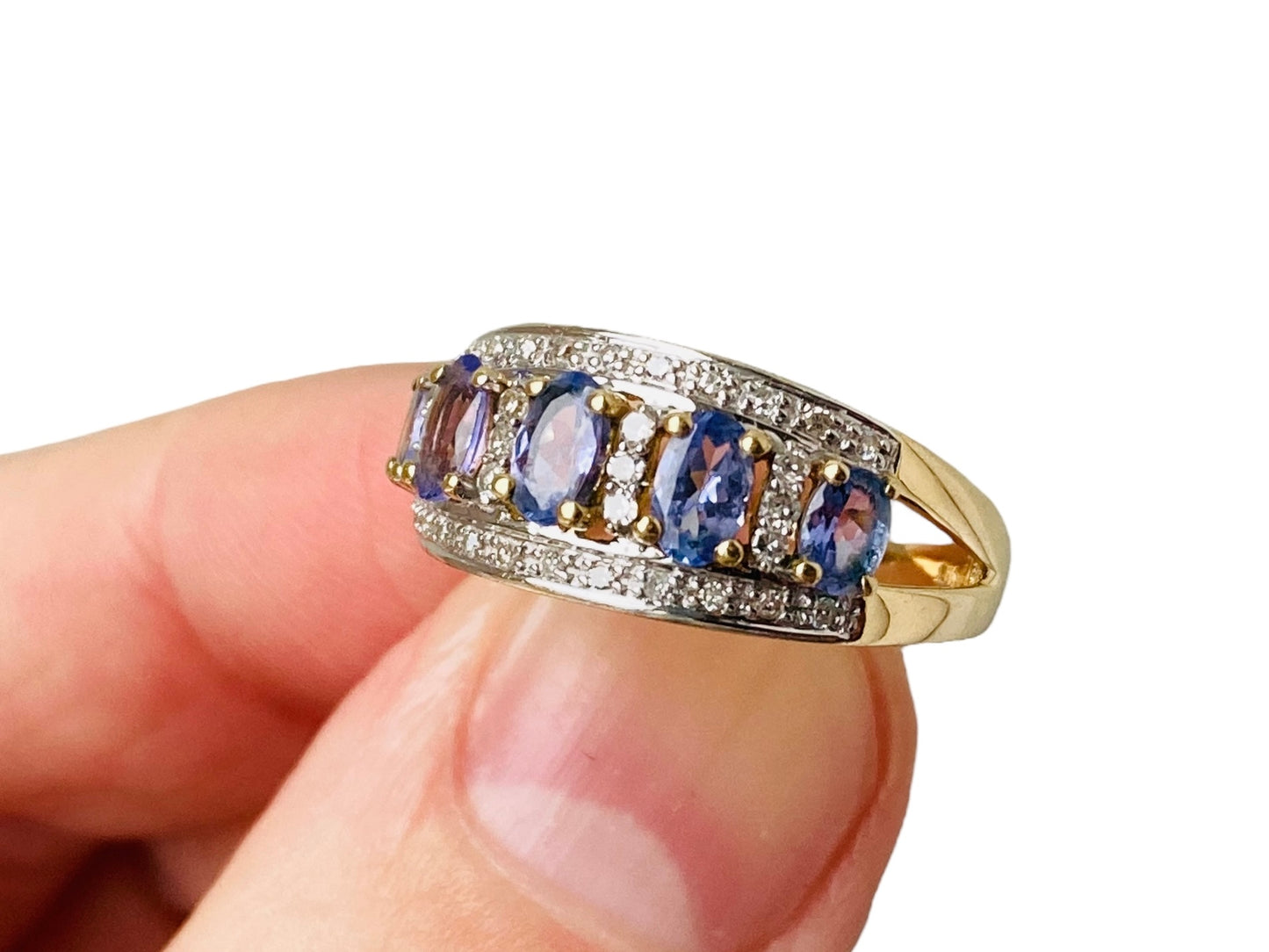 Vintage 9ct Gold Tanzanite & Diamond Ring