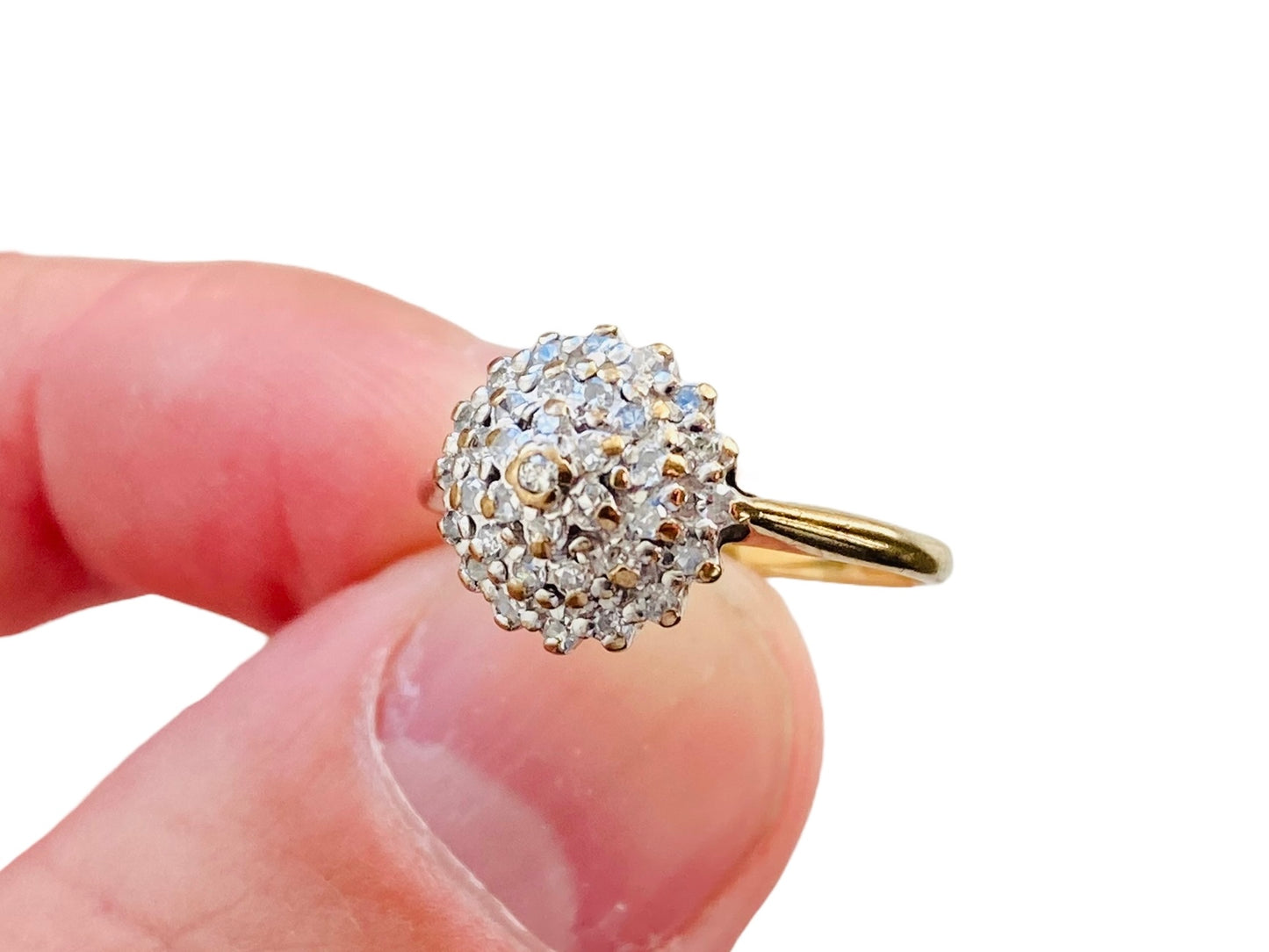 Vintage 9ct Gold Diamond Cluster Ring