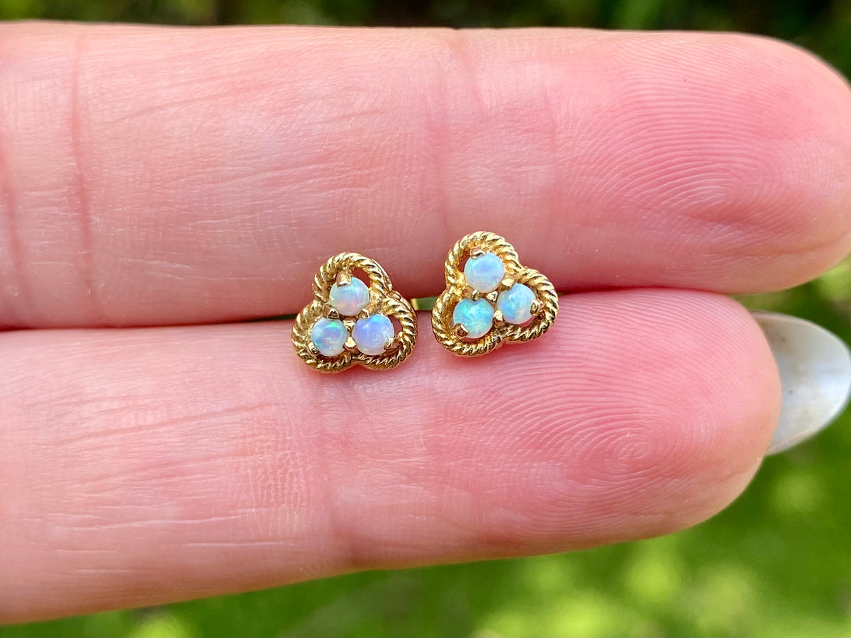9ct Gold Opal Earrings