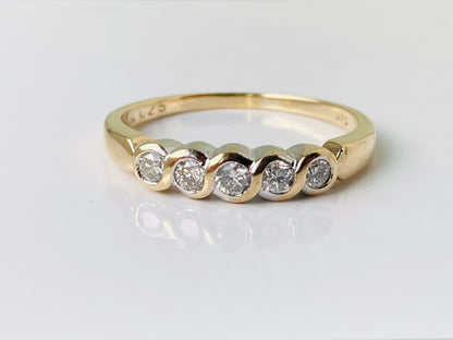 9ct Gold 0.25ct Diamond Five-Stone Ring