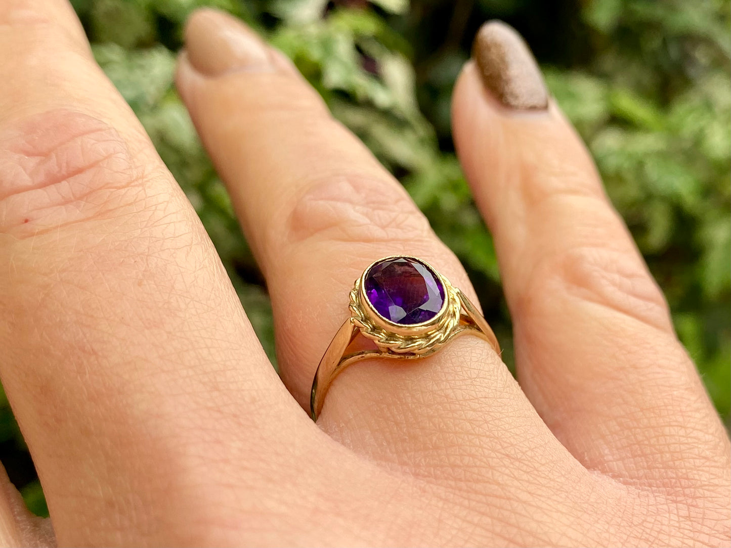 Vintage 9ct Gold Amethyst Ring