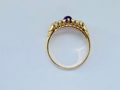 Vintage 9ct Gold Amethyst, Opal & Diamond Ring