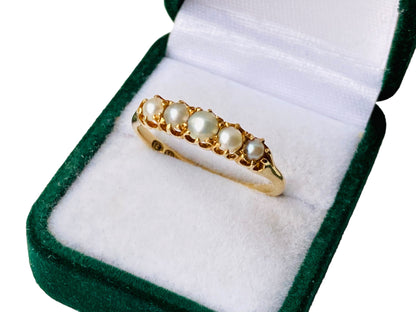 Antique 18ct Gold Pearl Ring