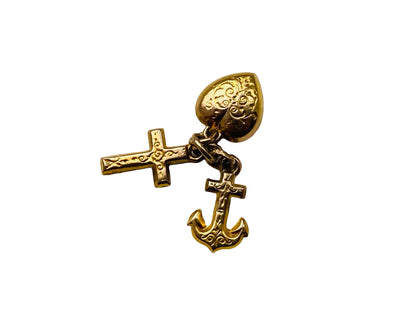 Vintage 9ct Gold Faith, Hope & Charity Pendant or Charm