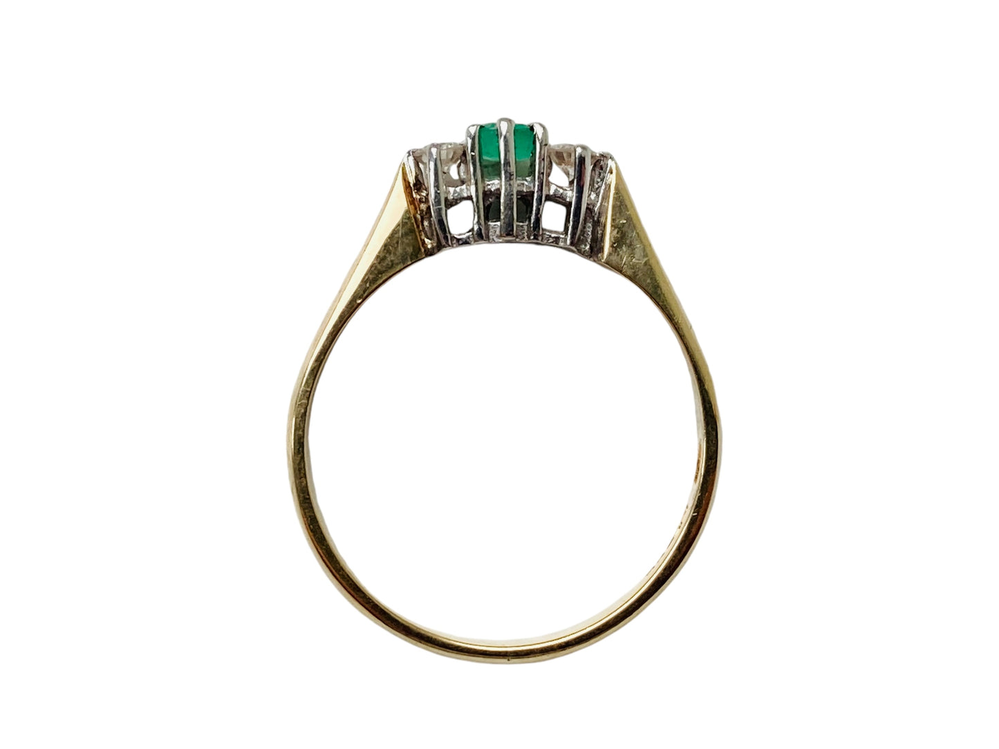 Vintage 9ct Gold Emerald & Diamond Ring