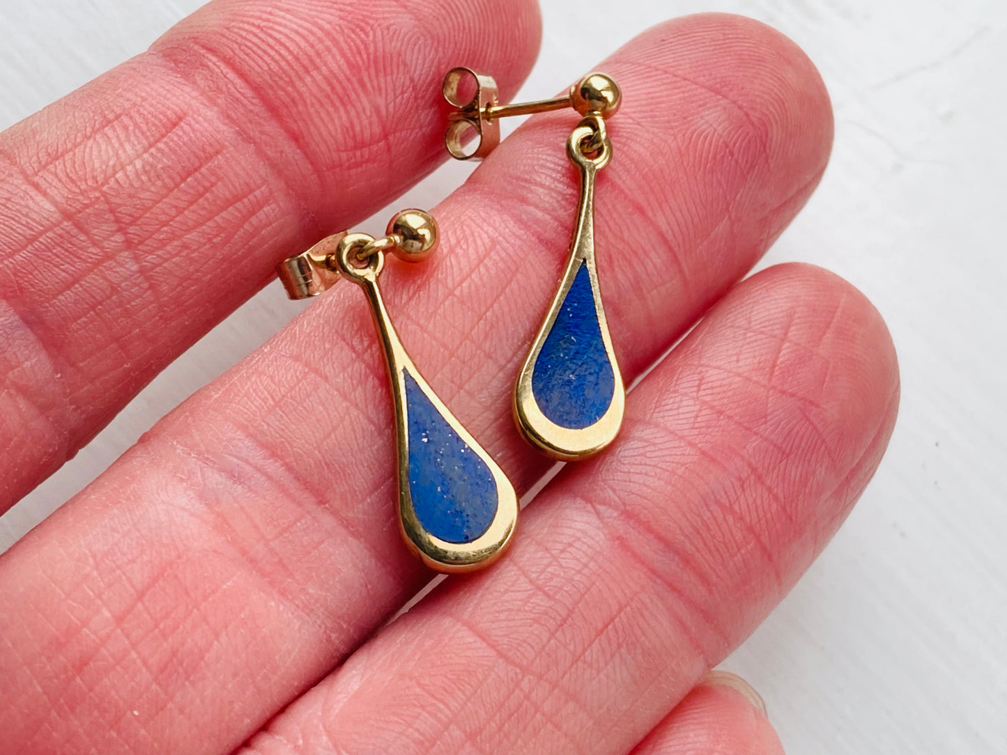 9ct Gold Lapis Lazuli Earrings