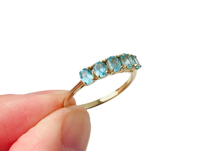 9ct Gold Blue Zircon Ring