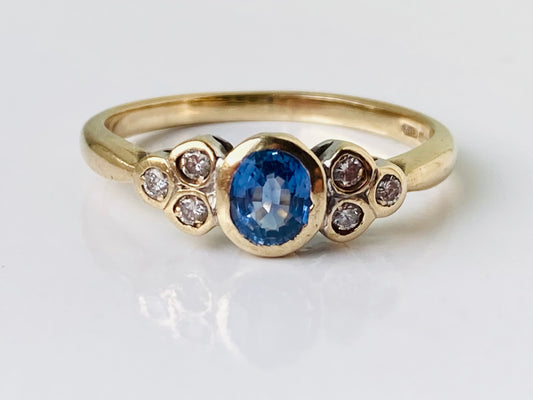 9ct Gold Sapphire & Diamond Ring