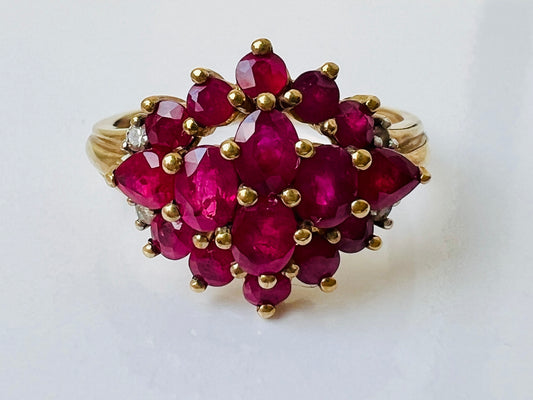 9ct Gold Ruby & Diamond Ring