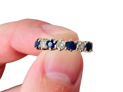 Vintage 9ct Gold Sapphire & Diamond Ring