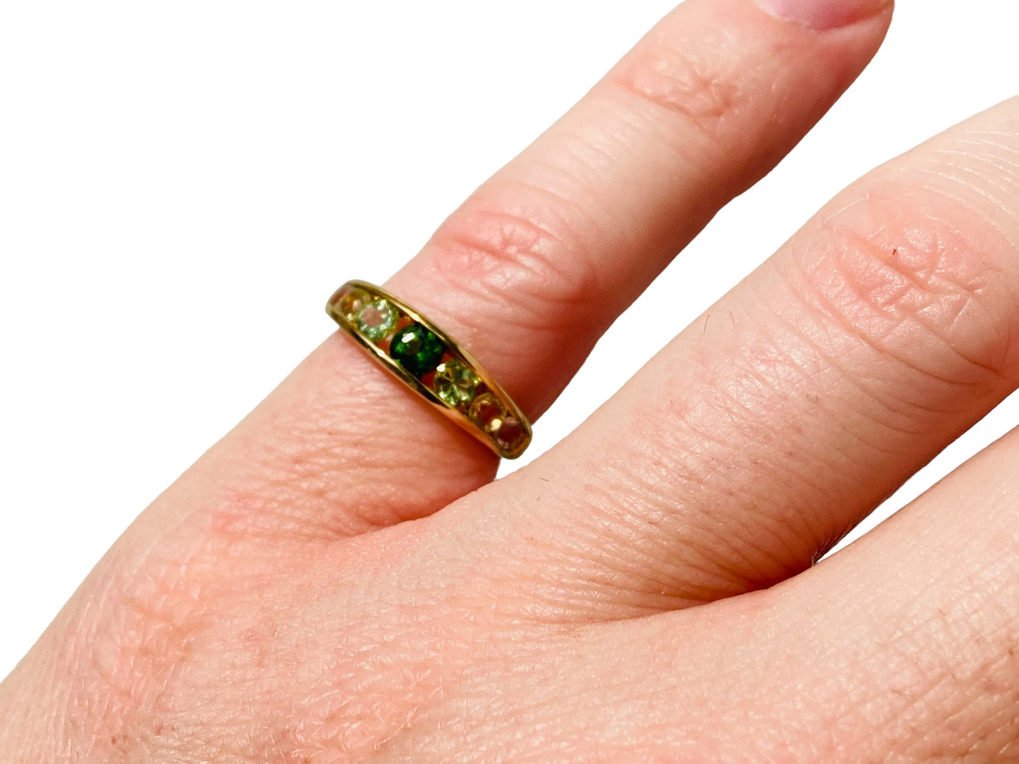 9ct Gold Diopside & Peridot Ring