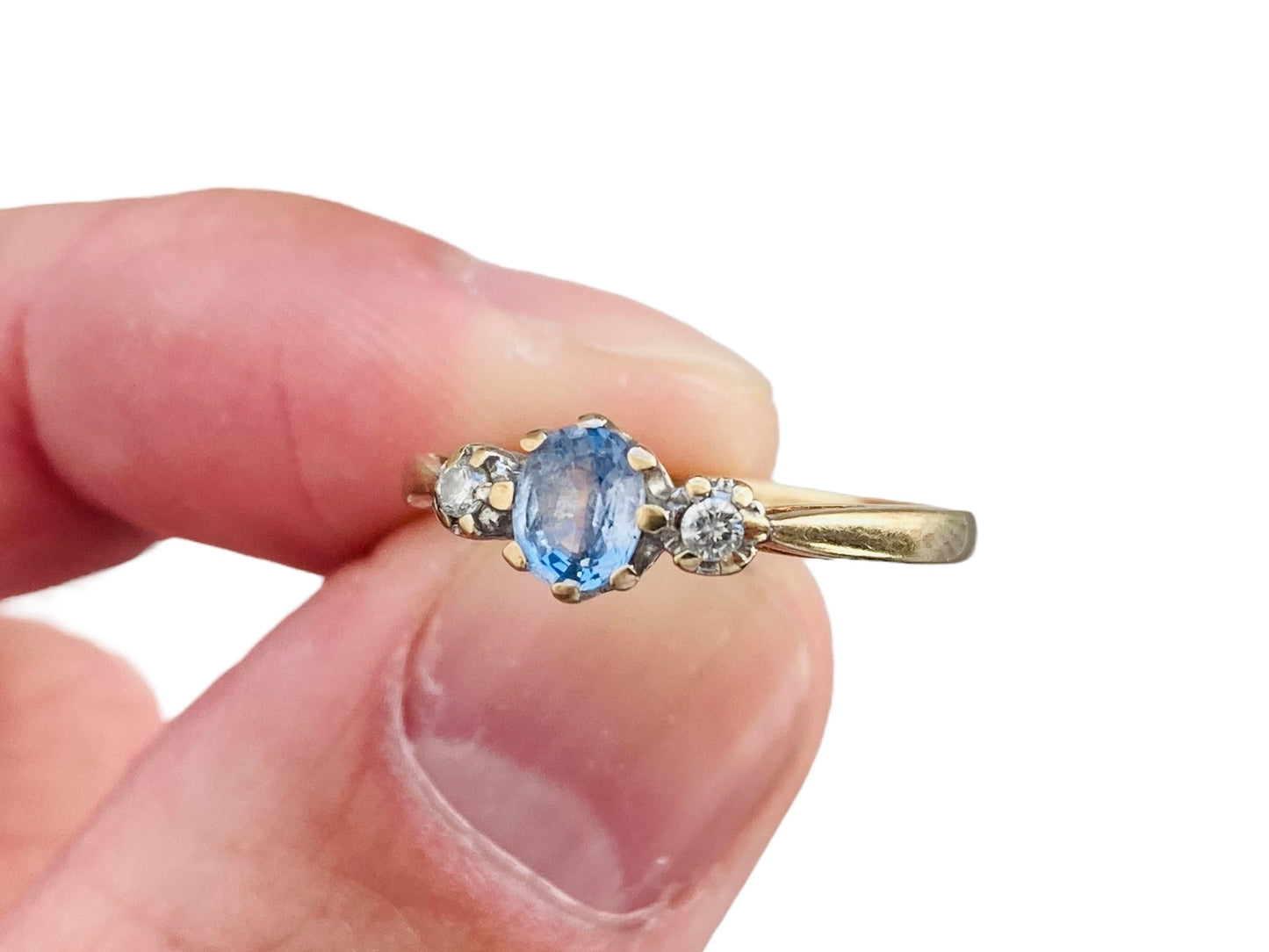 Vintage 9ct Gold Sapphire & Diamond Ring