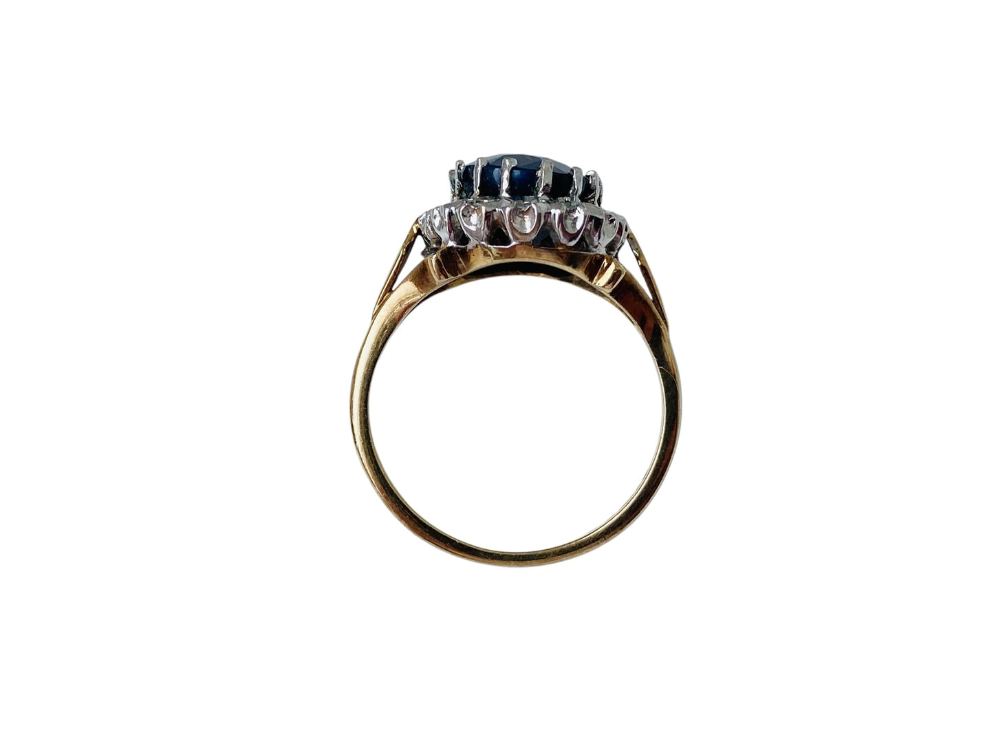 Vintage 9ct Gold Sapphire & Diamond Ring