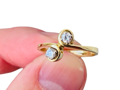 Vintage 18ct Gold Two-Stone Toi Et Moi Diamond Ring