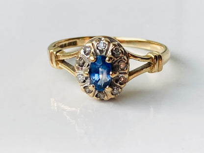 9ct Gold Sapphire & Diamond Ring