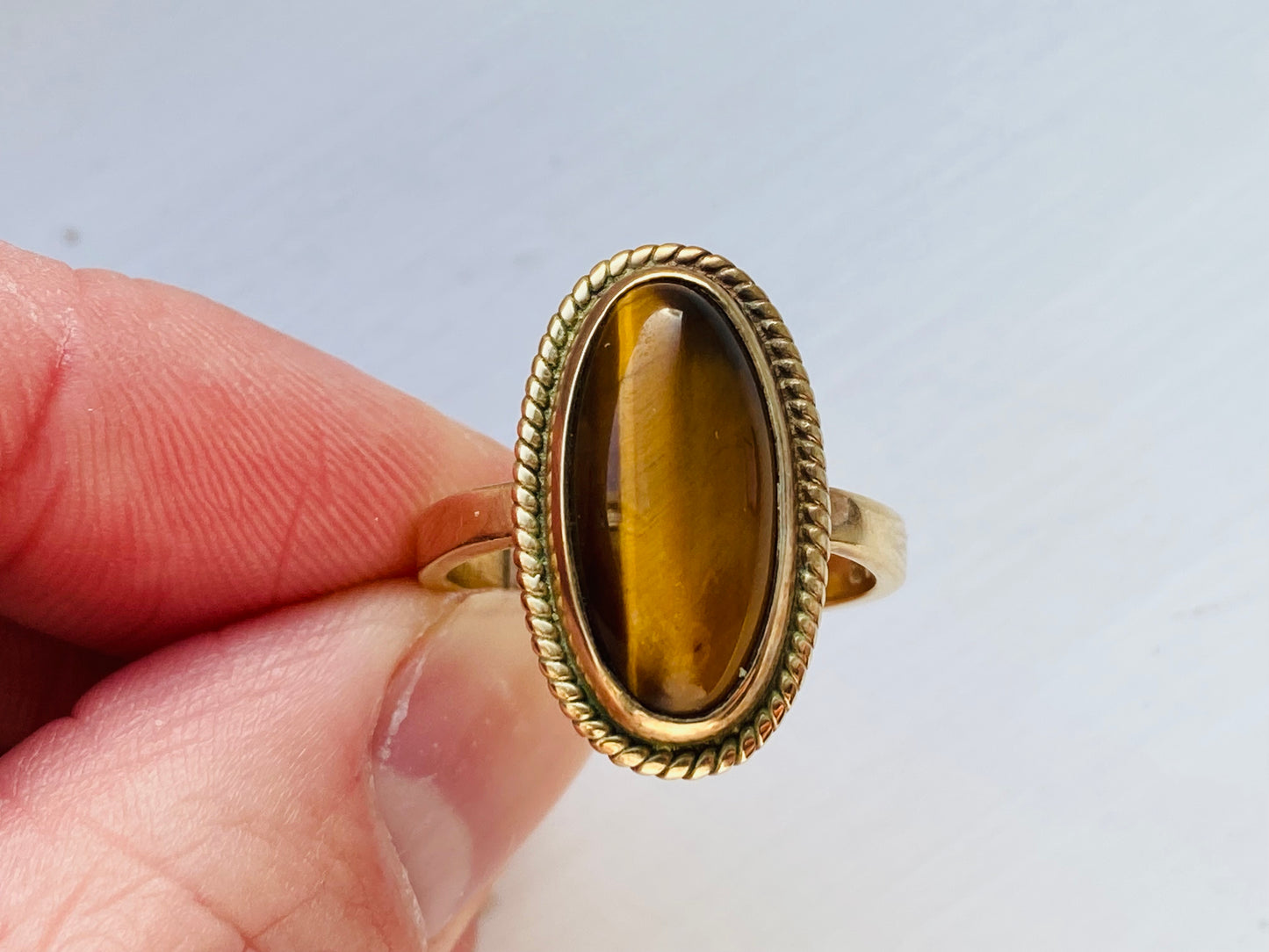 9ct Gold Tigers Eye Ring