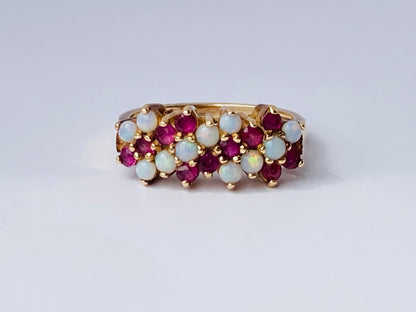 14ct Gold Ruby & Opal Ring