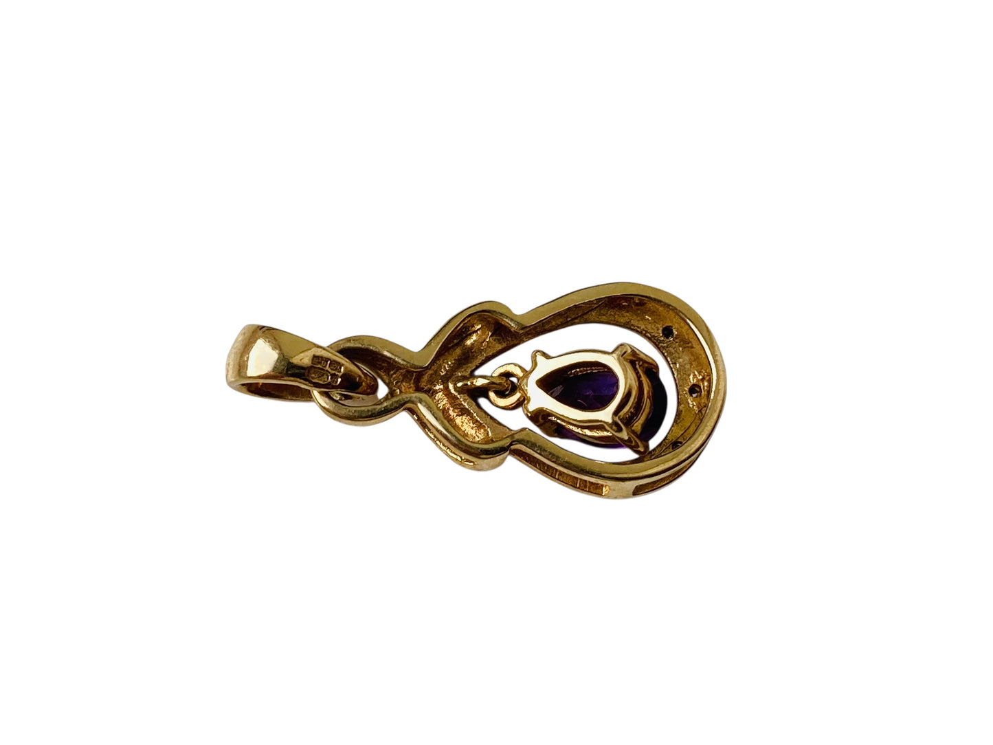 9ct Gold Amethyst & Diamond Pendant