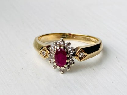 9ct Gold Ruby & Diamond Ring