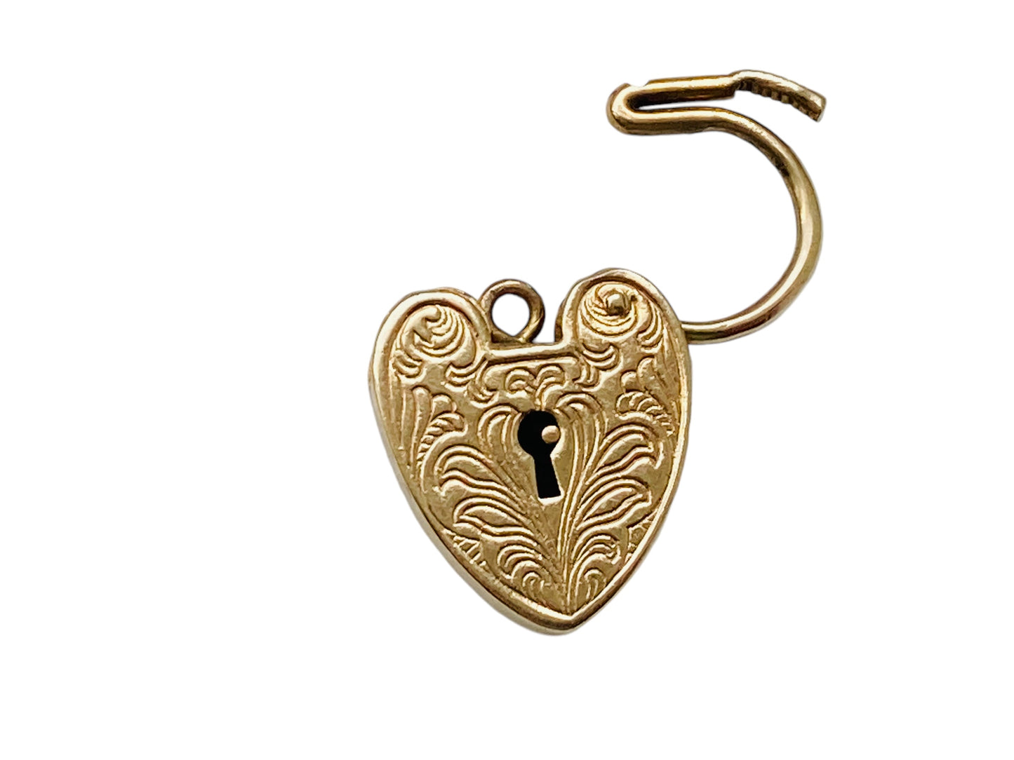 Vintage 9ct Gold Heart Padlock Clasp