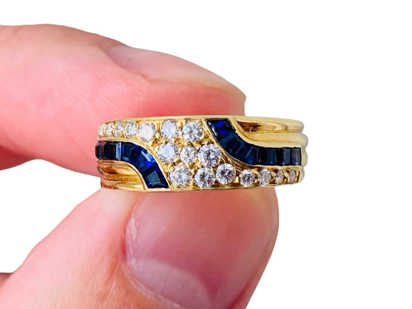 Vintage 18ct Gold Sapphire & Diamond Ring