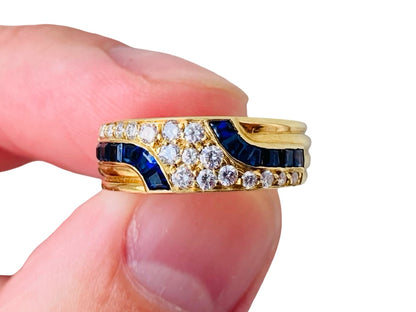 Vintage 18ct Gold Sapphire & Diamond Ring