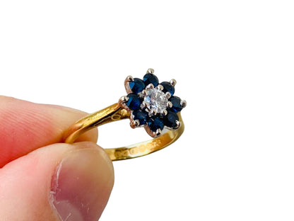 Vintage 18ct Gold Sapphire & Diamond Ring