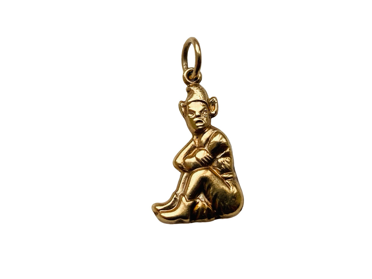 Vintage 9ct Gold Elf Pendant