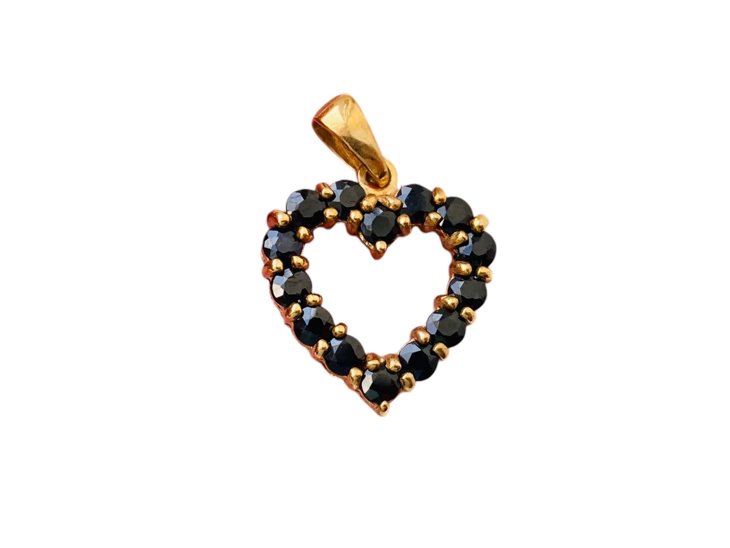 9ct Gold Sapphire Heart Pendant